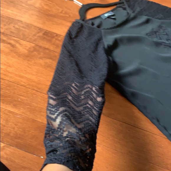 Beautiful black top with sheer arms - Picture 3 of 4